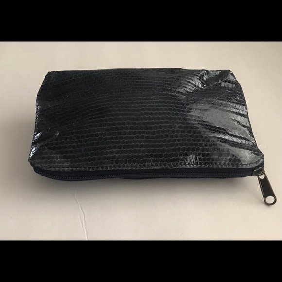 New Jim Thompson Small Clutch Dark Blue Snakeskin - Picture 2 of 16